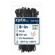 8-Inch Black Fuel Hose Zip Ties (100-Pack) – Radius Head Design for Leak-Free Fu