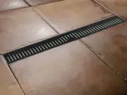 900MM VIVO WATTLE Matt Black Shower Channel Waste Grate Drain, 4 Side Flanges