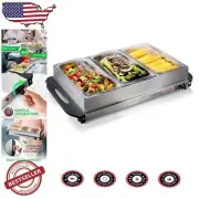 Portable Buffet Server with 3 Trays and Temperature Control - Keeps Food Fresh