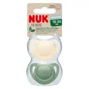 NUK for Nature Silicone Baby Soother 18-36 Months 2 Pack