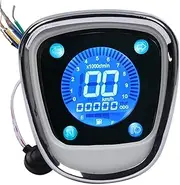 Motorcycle LCD Digital Speedometer Tachometer Assy 7-Color Switchable Mileage Speed Oil Level, for Passport C50 C70 C90 Cub Motorcycle Trip Meter
