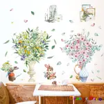 【橘果設計】小花花瓶壁貼 花瓶裝飾貼 花卉壁貼 幼兒園裝飾 居家裝飾 DIY組合壁貼 花牆貼