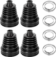 aleawol 4 Pcs CV Boot Kit, Silicone Universal Stretch CV Boot Kit with Clamps Split Universal Driveshaft Joint CV Boot Kit CV Boot Cover Durable CV Joint Boot Kit for Cars