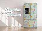 Floral Flowers Sunflower Green Red Fridge Freezer Wrap Side Door Vinyl Decal