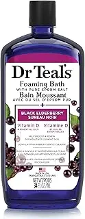 Dr Teal's Foaming Bath with Pure Epsom Salt, Black Elderberry with Vitamin D, 34 fl oz
