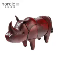 在飛比找momo購物網優惠-【北歐櫥窗】Omersa Rhino 犀牛 手工皮革凳(中)