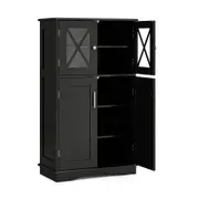 Costway 5-Tier Display Cabinet Storage Cupboard Black