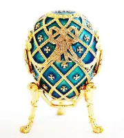 Replica Of 1916 Egg Design Trinket Box. Hand Crafted with Swarovski Crystals
