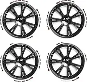 4PCS Hub Cap Replacement Wheel Cap 19-Inch Automobile Hubcap Full Rim Cover Accessories Compatible for Tesla Model Y 2018-2023(Bright Black)