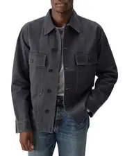 Buck Mason Cotton Herringbone Twill Button Down Fatigue Shirt Jacket