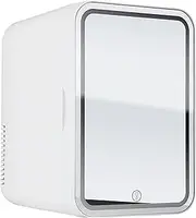 Portable Mirrored Beauty Fridge, 8L 3-Mode Led Adjustable Personal Refrigerator, Cooler and Warmer, Touch Screen Low Noise and Temperature Constant, for Refrigerating Makeup, Beverage