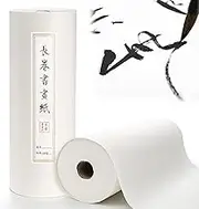 Eorbow Chinese Calligraphy Xuan Paper, 14In x 328Ft Thicken Roll Pack Rice Paper, Sumi Paper for Chinese Japanese Calligraphy Brush Ink Writing and Painting, 35cm x 100m