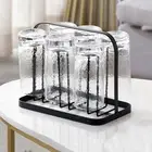 Golden Iron Mug Drying Rack Anti-slip Water Cup Drain Rack Glass Cup Stand Bar