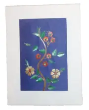 FLORAL DESIGN WHEAT STRAW MIRPUR 6X4.5" HANDMADE CARD OR FRAME (10)