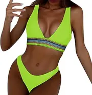 [Generic] Board Shorts Swimsuits for Women Bikini Swimsuit Womens Sexy V Neck Split Open Back High Waist Bikini Swimsuit Sunflower Bikini Top with Bikini Shorts
