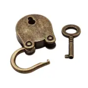 Old Vintage Style Metal Locks Mini Padlock Small Luggage Box Key Lock Bronze Col