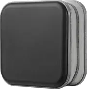 Portable 48 Capacity DVD Case Holder - Hard Plastic Storage Wallet (Black)