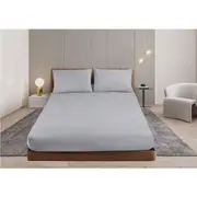 Shangri-La Linen Cashmere Touch Flannelette Fitted Sheet Combo Set Queen / Grey