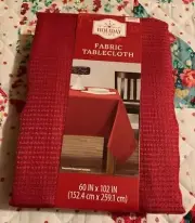 NEW 60"X102" VALENTINE'S DAY RED TABLECLOTH FABRIC TABLECLOTH ROUND HOLIDAY TIME