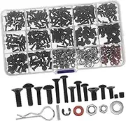 BESPORTBLE Rc Hardware Kit Assorted Fasteners Bolts and Nuts for Rc Car Maintenance Adjustments Black