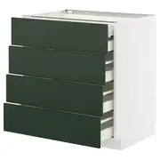 METOD / MAXIMERA base cb 4 frnts/2 low/3 md drwrs, white/Havstorp deep green, 80x60x80 cm