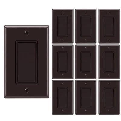 Single Pole Decorator Wall Light Switch, Paddle Rocker Interrupter Residentia...