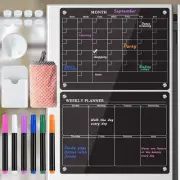 Acrylic Fridge Calendar for Refrigerator Monthly and Weekly Magnetic Planner Boa