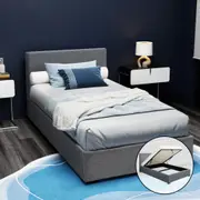 Artiss Bed Frame King Single Gas Lift Beds Base Storage Grey NINO
