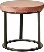 Vanity Stool with Metal Base, Vanity Bench, Upholstered Decorative Furniture,Iron Dining Table Stool, Fashionable Low Stool with Silent Non-Slip Feet, 28x28cm-G