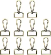 uxcell 10pcs Metal D Ring Lobster Claw Clasps 1.02" (26mm) Zinc Alloy 360 Degree Swivel Trigger Push Gate Snap Hooks for Keychains Jewelry Strap DIY Crafts, Yellow