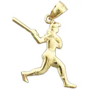 14K Gold Softball Batter Pendant