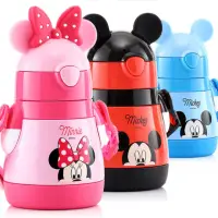 在飛比找momo購物網優惠-【優貝選】迪士尼俏皮小胖瓶 兩用保冷/保溫兒童吸管式背帶水壺