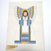 Needlepoint Blue Angel Hand-painted Canvas by Carol Dupree