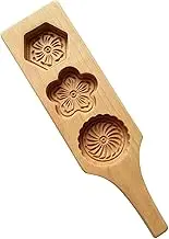 ZHU YU CHUN 1 PC 3 Hole Flower Shaped Handmade Wooden Mold Cookies, Baked Pastries, Chocolate, DIY Muffins, Pumpkin Pie, Candy Mold Home Baking Dessert Shop Baking Tools Cookie Stamps（Flower）