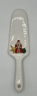 NEW VINTAGE PORCELAIN PIE CAKE SERVER CHRISTMAS SANTA S.H.I JAPAN