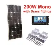 Solar Panel 200 Watt 12-36 Volt Monocrystalline Controller Z with Brackets Cables Dimensions: 1590 x 825 x 40mm