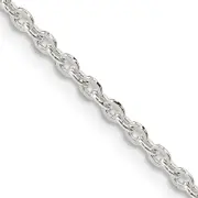 18 Inch Sterling Silver 2mm Flat Link Cable Chain