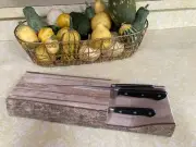 Hand Made Live Edge Walnut Wood Kitchen Drawer Knife Block - holds 4 Knives