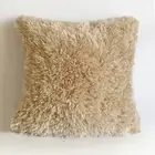 45*45cm Home Décor Sofa Beige Faux Mongolian Wool Super Soft Fur Cushion Cover