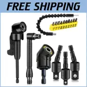 Versatile 105° Right Angle Drill Adapter & Flexible Extension Kit - 17 Pieces