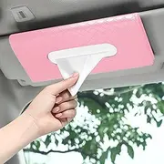 Car Tissue Holder, Car Visor Tissue Holder, PU Leather Car Tissue Holder, Car Sun Visor Accessories for Universal Auto Men Women (Pink, One Size)