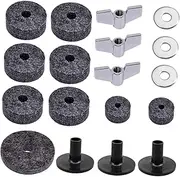 HAMPPLIES Cymbal Felt Accessory Set with Washers Sleeves and Hi Hat Felts Durable Grey Drum Hardware for Optimal Performance and Protection