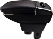 Center Centre Console Storage Box Armrest Arm Rest Rotatable, for FIT, for Jazz, 2009-2013 GE Car Armrest Storage Box(Red Thread)