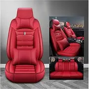 Universal Leather Car Seat Cover Compatible for Most Cars Auto Accessories Interior Styling(5 seat red D)