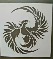 Lg PHOENIX BIRD Stencil Template Cakes Pillows Signs T-Shirts 11 1/2" x 11"