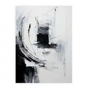 White And Grey Abstract Painting Canvas Print