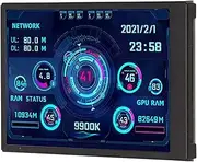 Computer Temp Monitor, 3.5in IPS USB Mini Screen PC CPU HDD Data Monitor Type-C Sub Screen Supports 360° Rotation, Multifunctional PC Sensor Panel Display for Computer Case