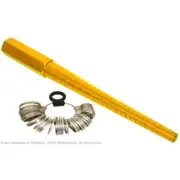 Yellow Ring Sizer Stick Mandrel & Finger Gauge 1-15 Jewelers Sizing Tools Kit