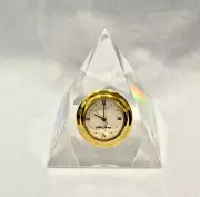 Vintage Seth Thomas 2" Crystal PYRAMID Quartz Clock~Use on Desk/Vanity~BRAND NEW