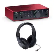 Focusrite Scarlett 2i2 (4th Gen) USB-C Audio Interface with Samson Headphones